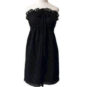 Betsey Johnson Strapless Black Lace Bow Dress